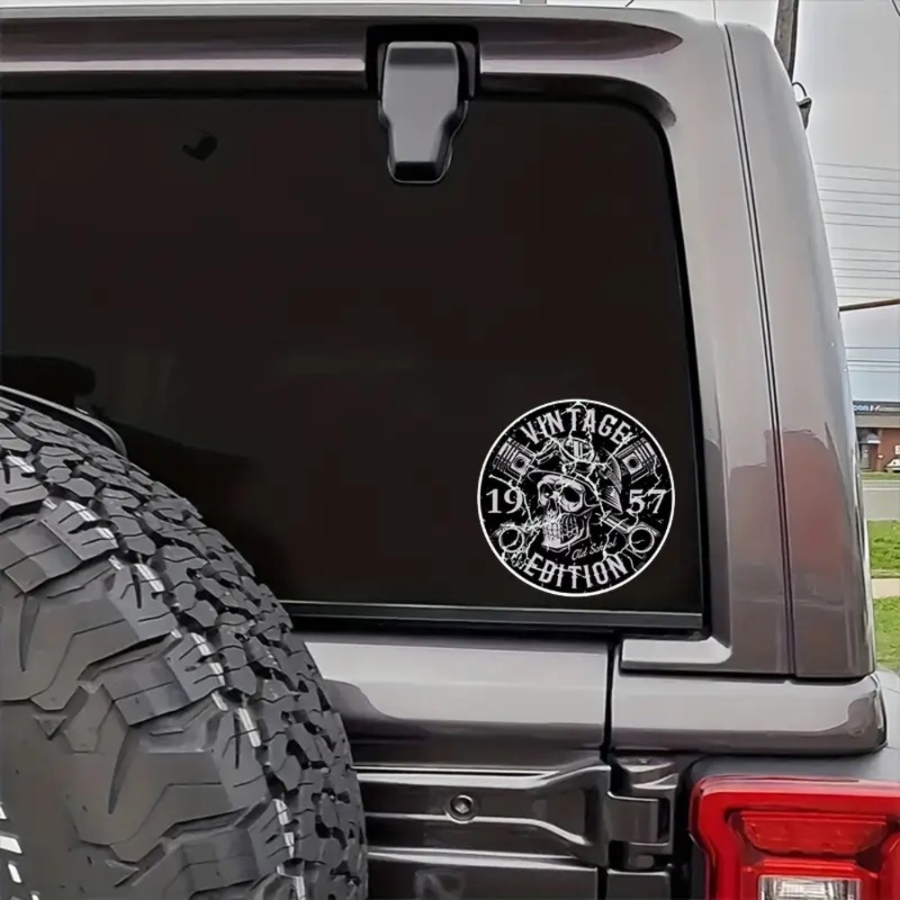 1957 Skull Vehicle Decal Vintage Edition